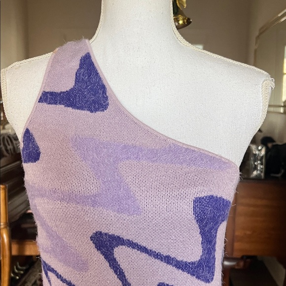 This is a House of Sunny Wannabe Hockney dress in shades violet wavy knit - Picture 10 of 17